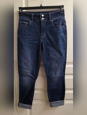 Maurices Dark Blue Cropped Stretch Jeans